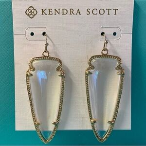 NEW! Rare Find! 🩷 Kendra Scott Skylar Large Arrowhead Clear Iridescent Earrings